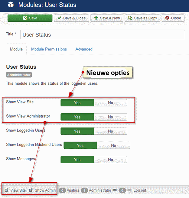 module user status
